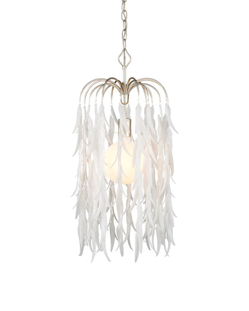 Glen Arbor Small Pendant in White / Contemporary Silver Leaf / Contemporary Silver