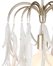 Glen Arbor Small Pendant in White / Contemporary Silver Leaf / Contemporary Silver