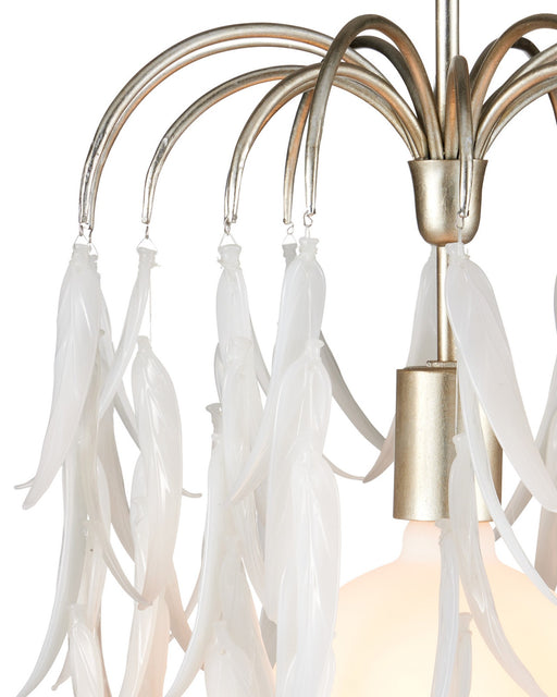Glen Arbor Small Pendant in White / Contemporary Silver Leaf / Contemporary Silver