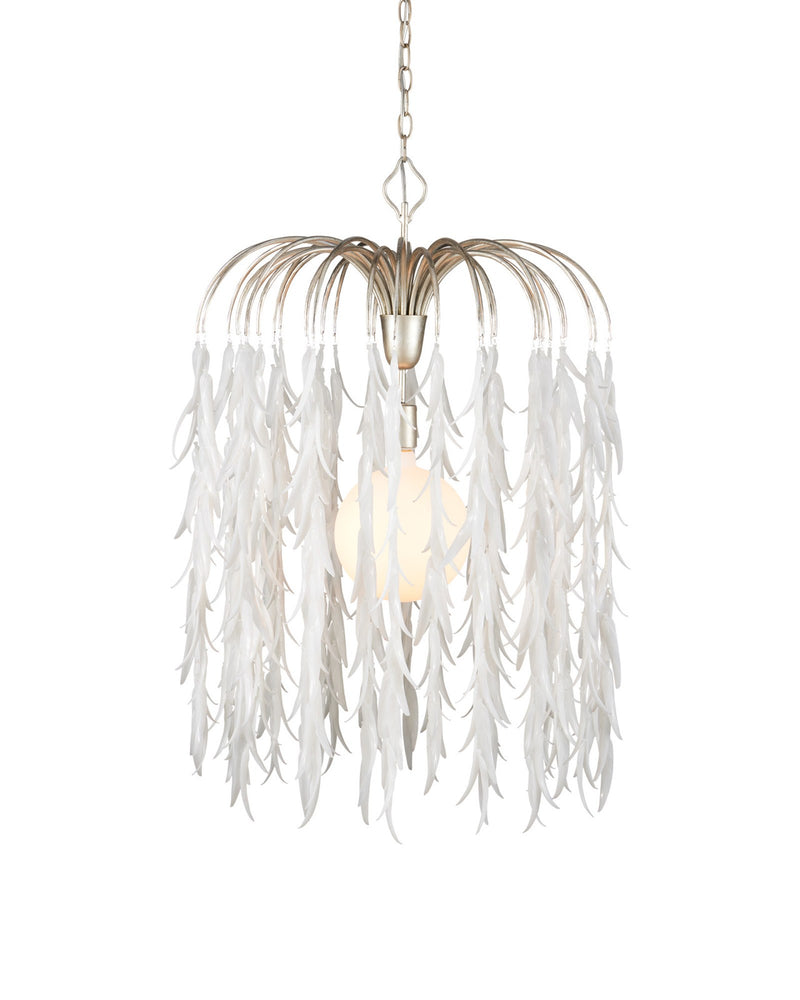 Glen Arbor Medium Pendant in White / Contemporary Silver Leaf / Contemporary Silver