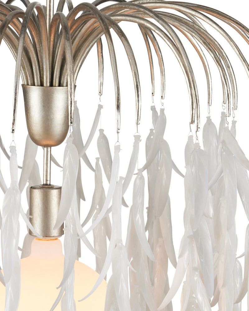 Glen Arbor Medium Pendant in White / Contemporary Silver Leaf / Contemporary Silver