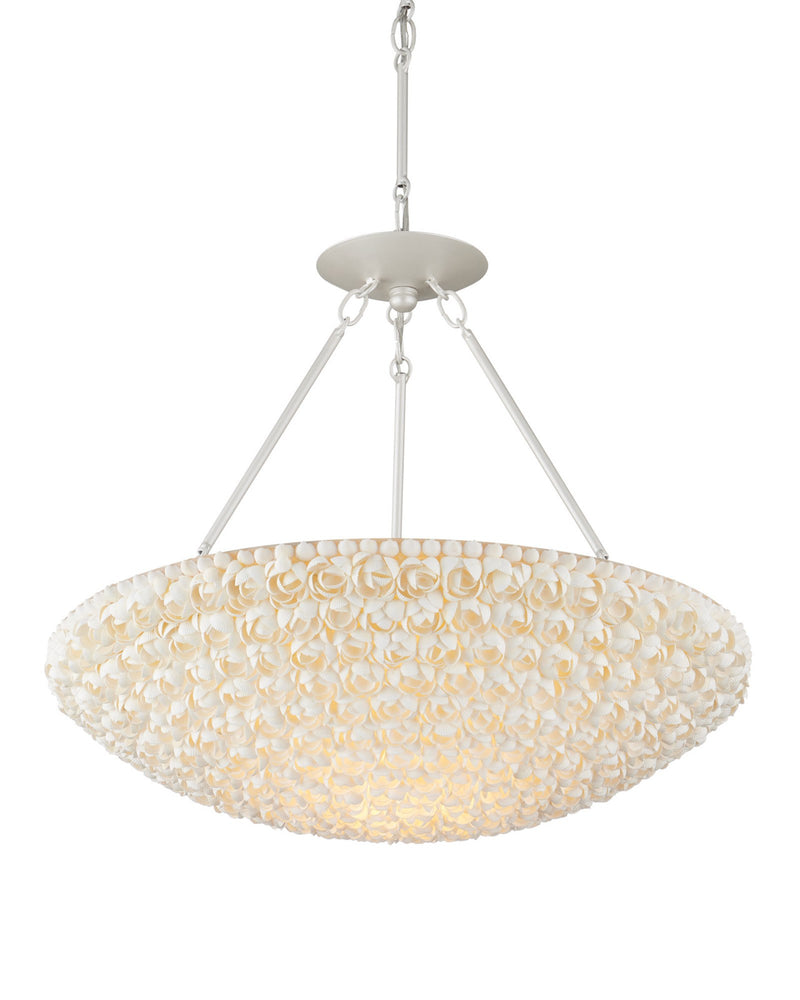 Virtu Shell Bowl Pendant in Natural / Pearlized White