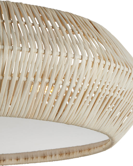 Antibes 3-Light Semi-Flush Mount in Bleached Natural / Snow White / White