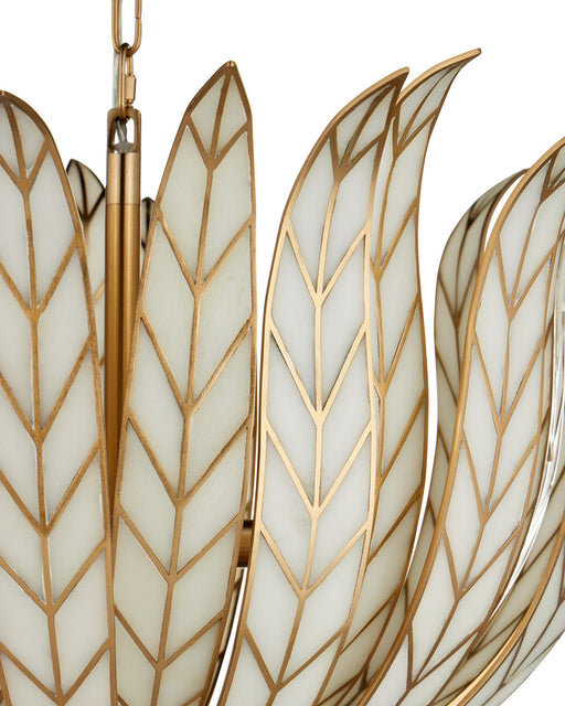 Lamina 3-Light Bowl Pendant in Antique Brass / Off-White
