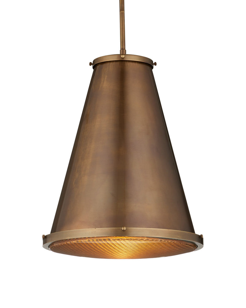 Seafarer Pendant in Antique Brass / Clear