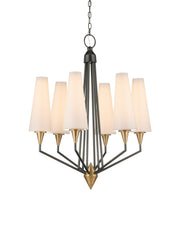 Hennin 6-Light Chandelier in Polished Antique Brass / Oil Rubbed Bronze