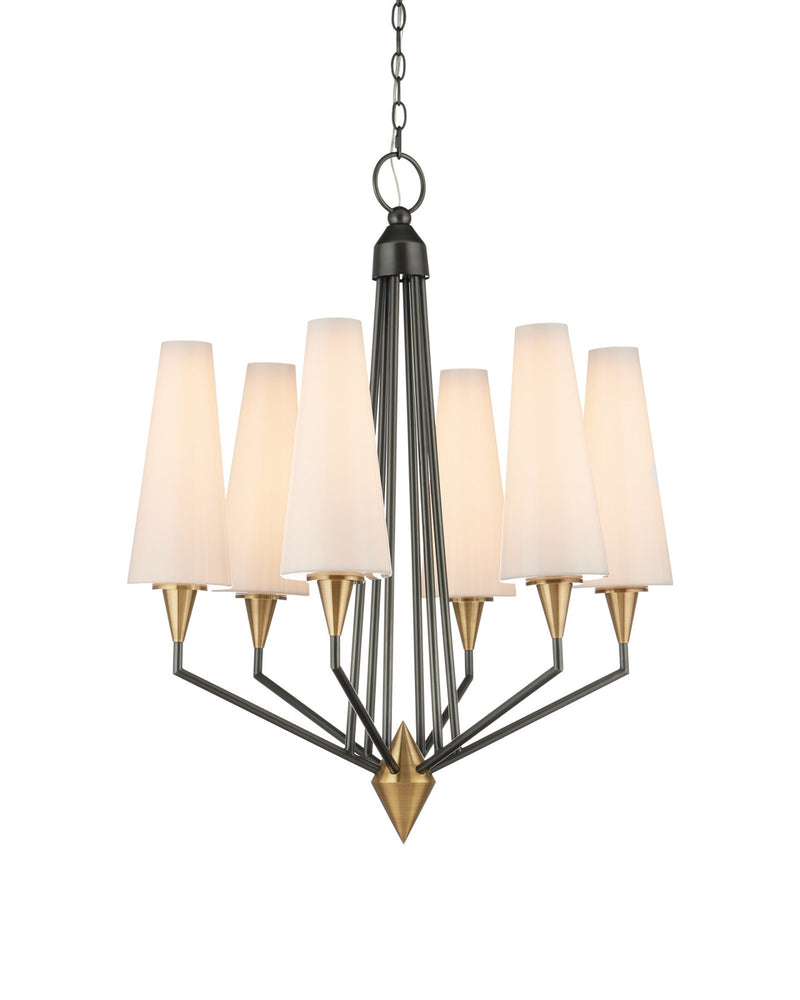 Hennin 6-Light Chandelier in Polished Antique Brass / Oil Rubbed Bronze
