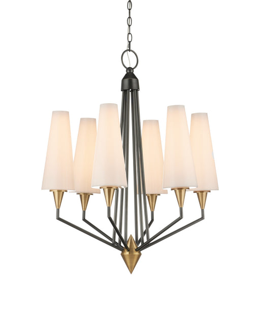 Hennin 6-Light Chandelier in Polished Antique Brass / Oil Rubbed Bronze