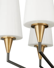 Hennin 6-Light Chandelier in Polished Antique Brass / Oil Rubbed Bronze