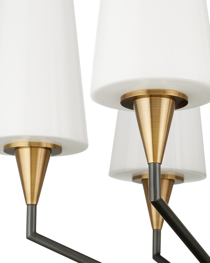 Hennin 6-Light Chandelier in Polished Antique Brass / Oil Rubbed Bronze