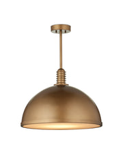 Cupola Medium Pendant in Antique Brass / White