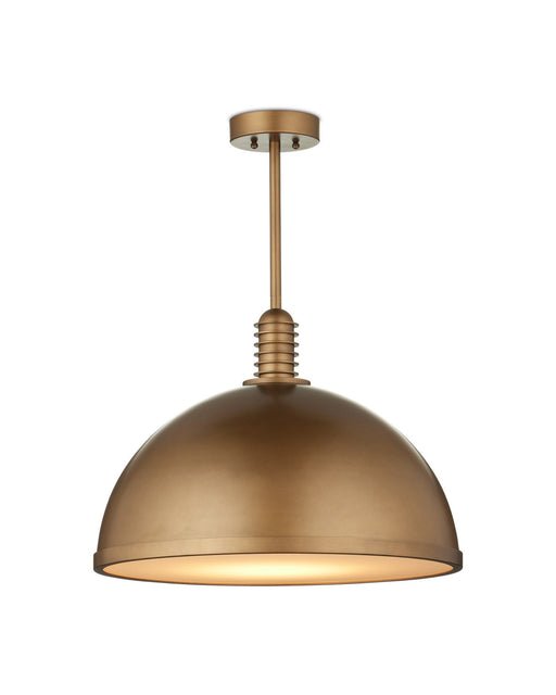 Cupola Medium Pendant in Antique Brass / White