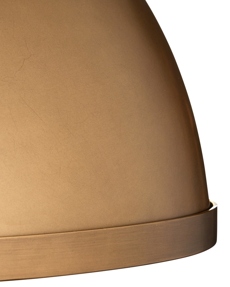 Cupola Medium Pendant in Antique Brass / White