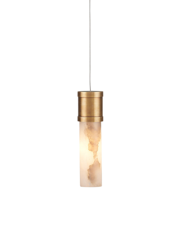 Cannula Mini Pendant in Vintage Brass / White / Silver