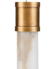 Cannula Mini Pendant in Vintage Brass / White / Silver