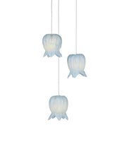 Polpo 3-Light Round Multi-Drop Pendant in Blue / Silver