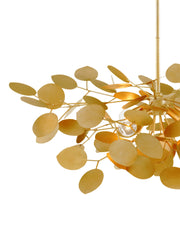 Lunaria 4-Light Small Chandelier in Contemporary Gold Leaf