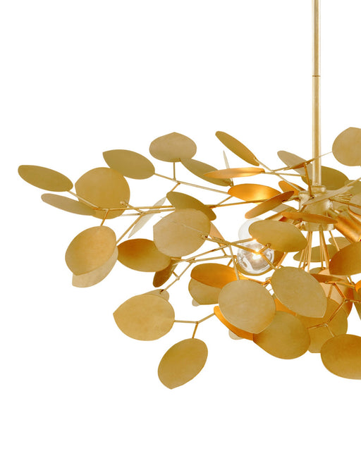 Lunaria 4-Light Small Chandelier in Contemporary Gold Leaf
