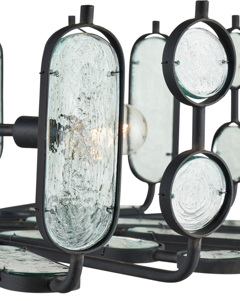 Ettore 6-Light Medium Chandelier in Clear / Blacksmith