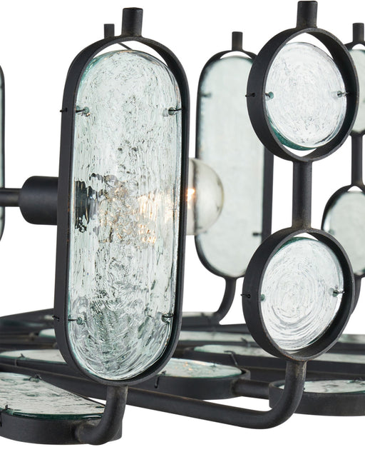 Ettore 6-Light Medium Chandelier in Clear / Blacksmith