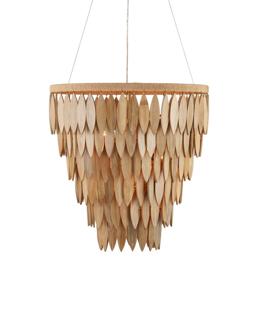 Quiver 7-Light Tiered Pendant in Natural / Brass