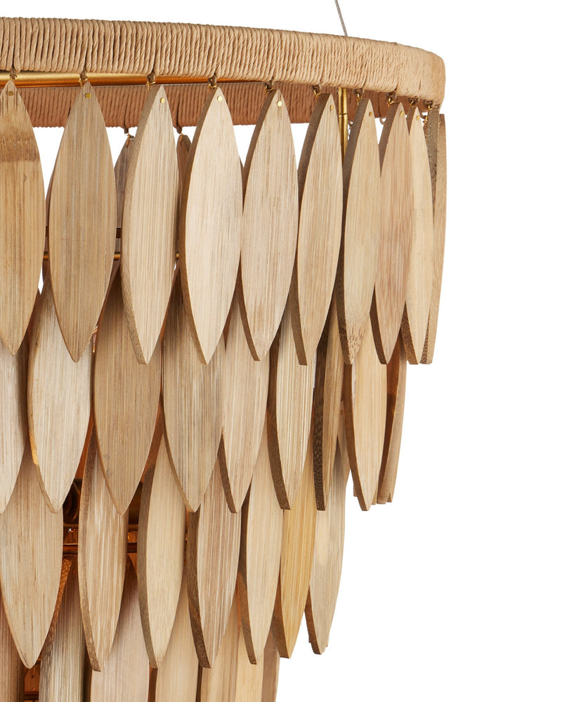 Quiver 7-Light Tiered Pendant in Natural / Brass