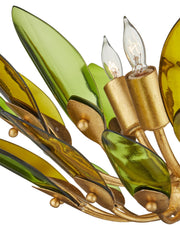 Selavy Semi-Flush Mount in Green / Contemporary Gold Leaf / Contemporary Gold