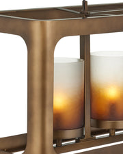 Tenebroso 5-Light Rectangular Linear Pendant in Smoke Gold / Gold Luster