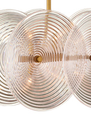 Whirlwind 10-Light Rectangular Linear Pendant in Pale Pink / Brass