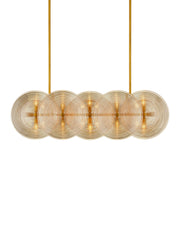 Whirlwind 10-Light Rectangular Linear Pendant in Pale Yellow / Brass