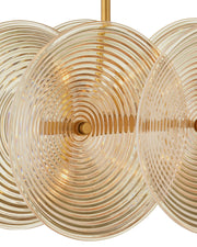 Whirlwind 10-Light Rectangular Linear Pendant in Pale Yellow / Brass