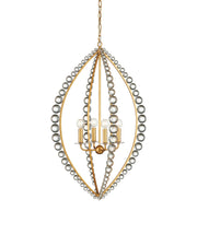 Amadora 4-Light Teardrop Pendant in Clear / Antique Gold Leaf