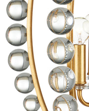 Amadora 4-Light Teardrop Pendant in Clear / Antique Gold Leaf