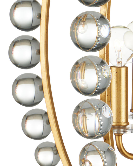 Amadora 4-Light Teardrop Pendant in Clear / Antique Gold Leaf