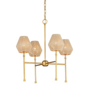 Francie 4-Light Small Chandelier in Antique Gold Leaf / Natural