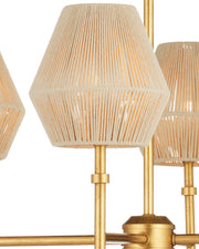 Francie 4-Light Small Chandelier in Antique Gold Leaf / Natural