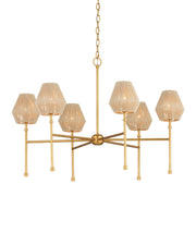 Francie 6-Light Medium Chandelier in Antique Gold Leaf / Natural