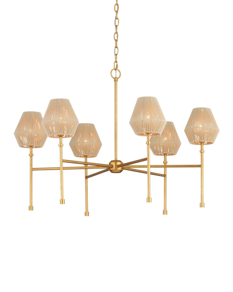 Francie 6-Light Medium Chandelier in Antique Gold Leaf / Natural