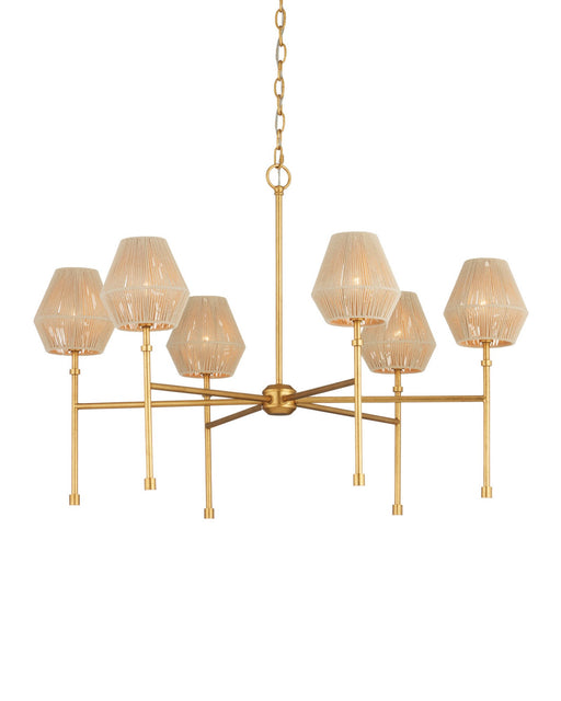 Francie 6-Light Medium Chandelier in Antique Gold Leaf / Natural
