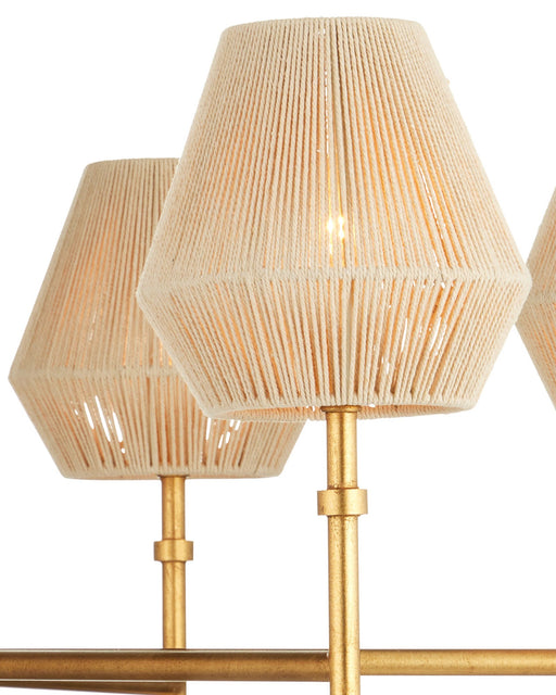 Francie 6-Light Medium Chandelier in Antique Gold Leaf / Natural