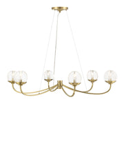 Wexler 6-Light Chandelier in Polished Antique Brass / Clear