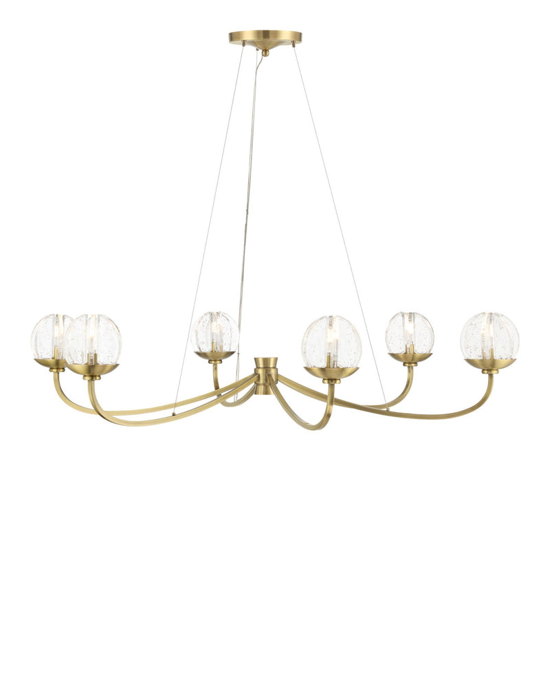 Wexler 6-Light Chandelier in Polished Antique Brass / Clear