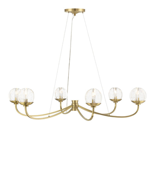 Wexler 6-Light Chandelier in Polished Antique Brass / Clear