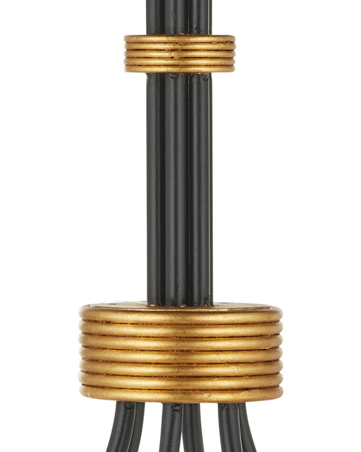Lawton 6-Light Chandelier in Satin Black / Contemporary Gold Leaf