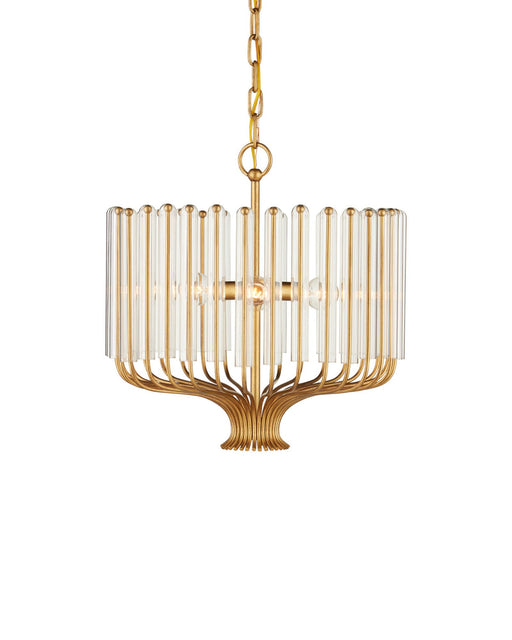 Faraday Drum Pendant in Brushed Brass / Clear
