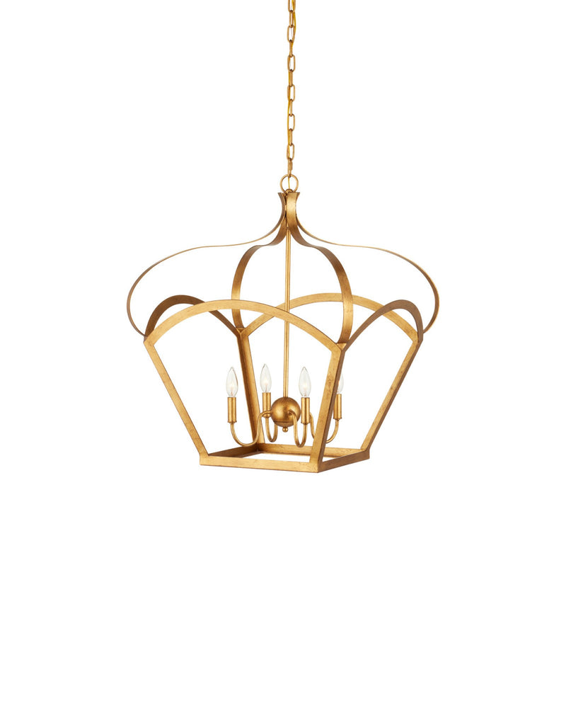 Coronet 4-Light Lantern in Antique Gold Leaf