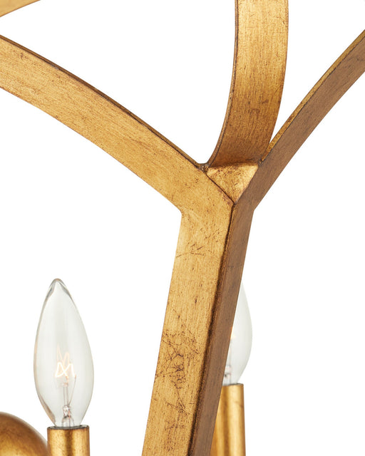 Coronet 4-Light Lantern in Antique Gold Leaf