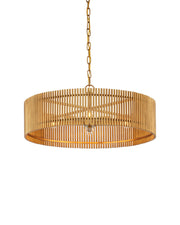 Lavenham 4-Light Drum Pendant in Brushed Brass