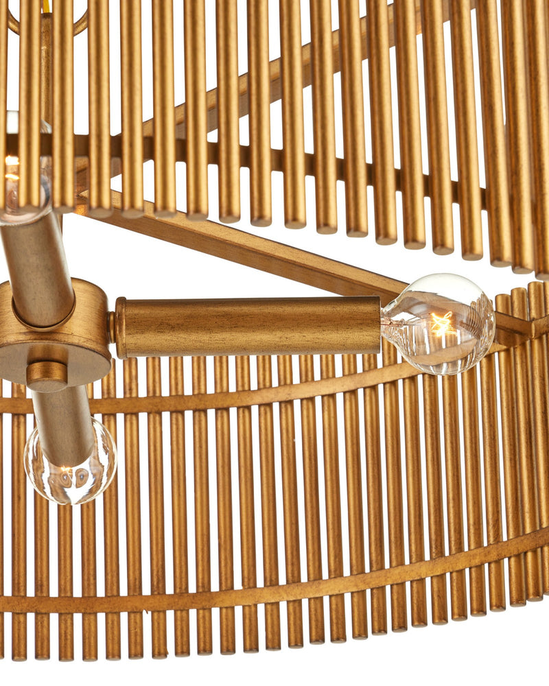 Lavenham 4-Light Drum Pendant in Brushed Brass