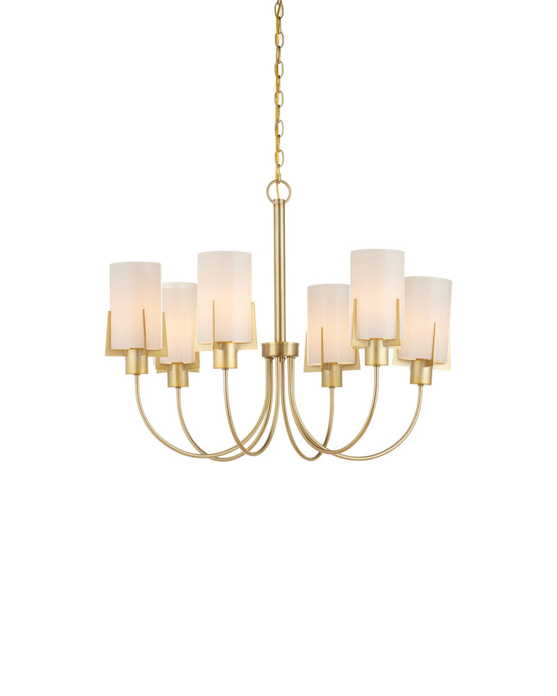 Macklin 6-Light Chandelier in Brass / White